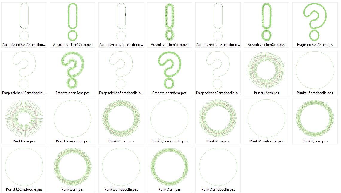 Punkt Fragezeichen und Ausrufezeichen Stickdatei - Bild 3