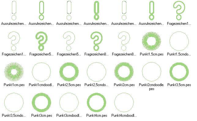 Punkt Fragezeichen und Ausrufezeichen Stickdatei - Bild 2