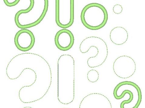 Punkt Fragezeichen und Ausrufezeichen Stickdatei