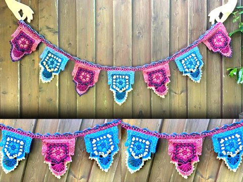 Girlande "Königlich" für Garten, Balkon,Terasse, Himmelbett, Fenster