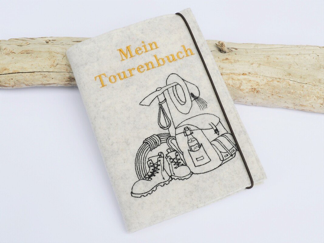 Stickdatei Rucksack Bergschuh Berge Wandern