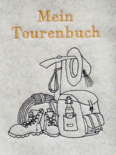 Stickdatei Rucksack Bergschuh Berge Wandern