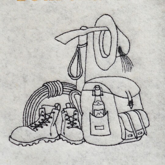 Stickdatei Rucksack Bergschuh Berge Wandern