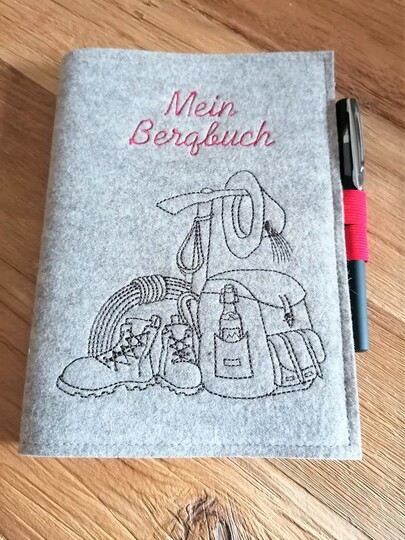 Stickdatei Rucksack Bergschuh Berge Wandern
