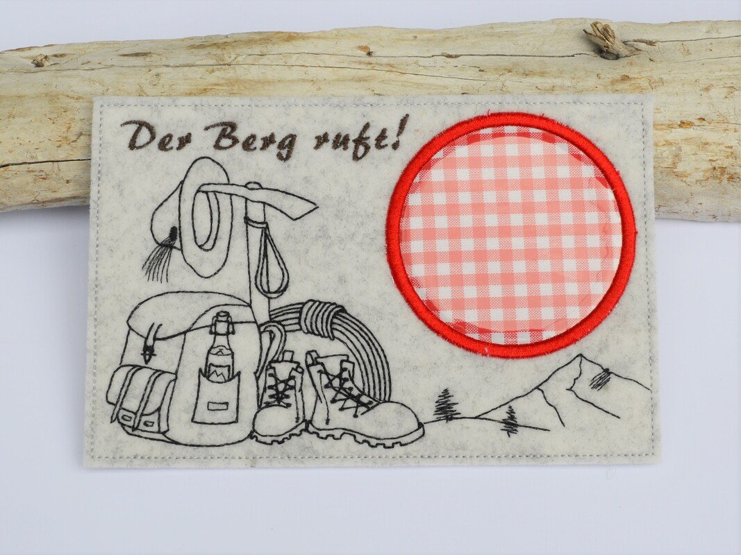 Stickdatei Wandern Bergsteigen ITH Untersetzer verschiedene Größen - Bild 2