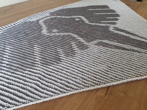 Elefant, Shadow Knitting, Illusion Knitting, Motif Shawl