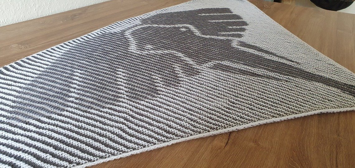 Elefant, Shadow Knitting, Illusion Knitting, Motif Shawl