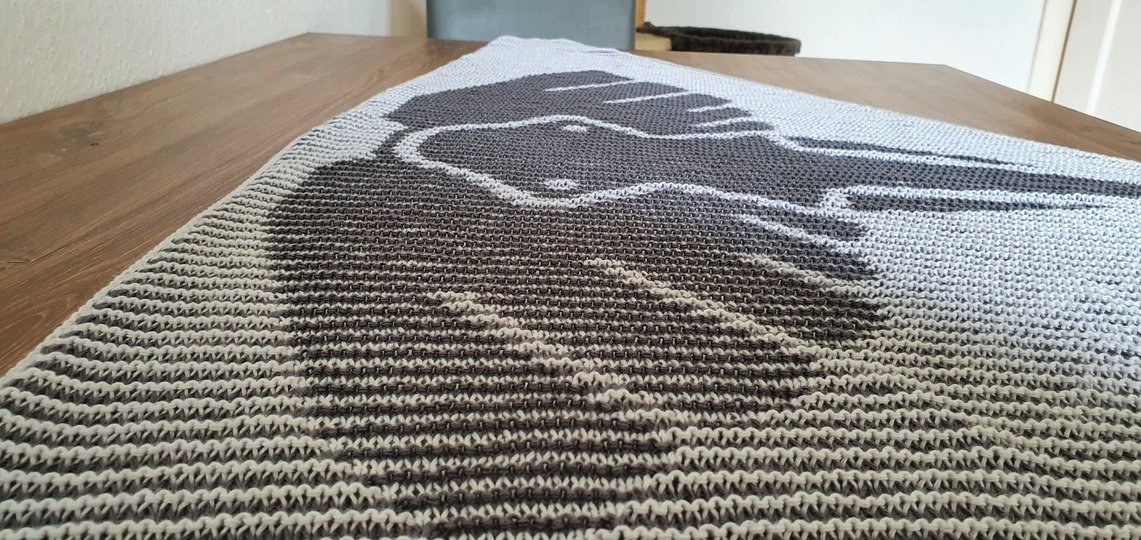 Elefant, Shadow Knitting, Illusion Knitting, Motif Shawl