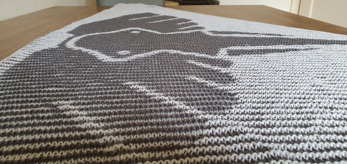 Elefant, Shadow Knitting, Illusion Knitting, Motif Shawl