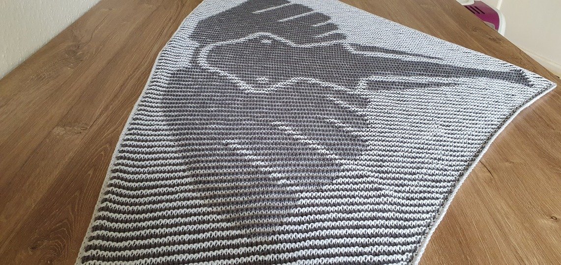 Elefant, Shadow Knitting, Illusion Knitting, Motif Shawl