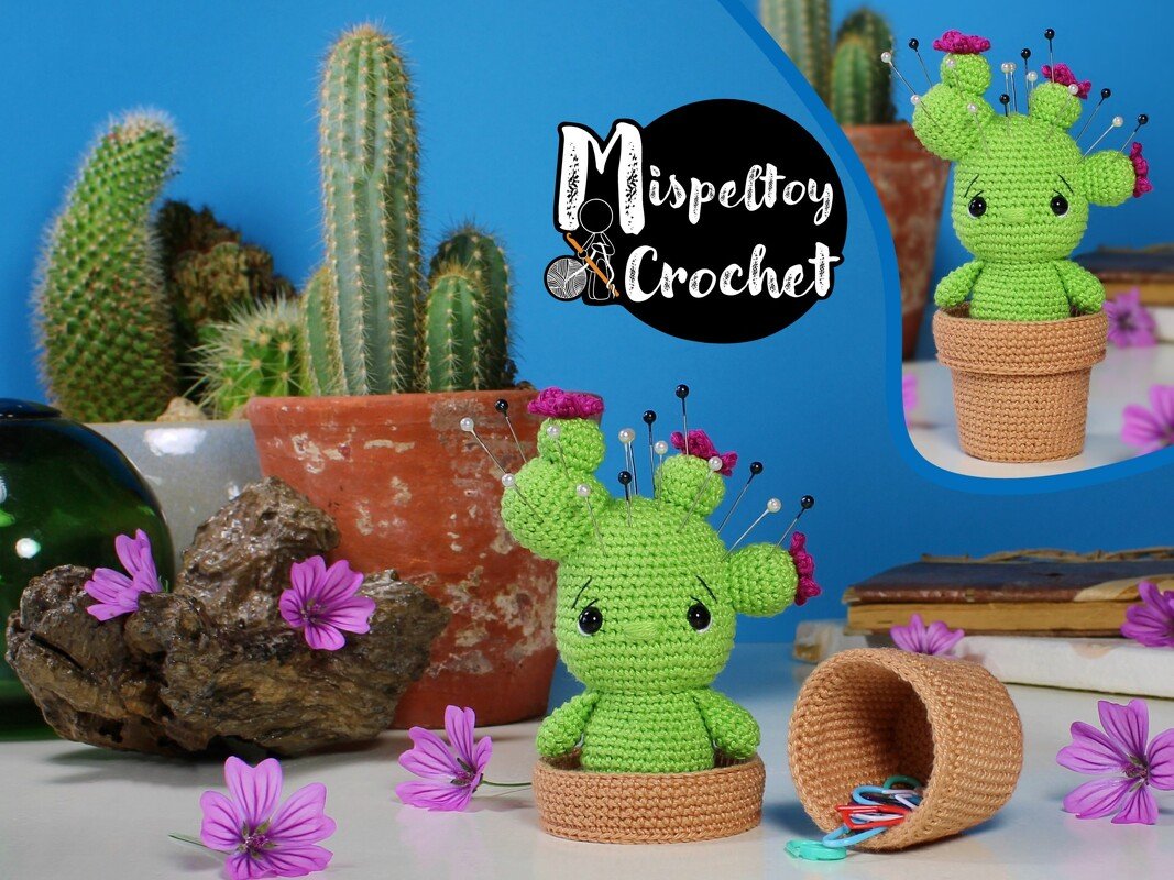 Cactus pincushion - jar crochet pattern