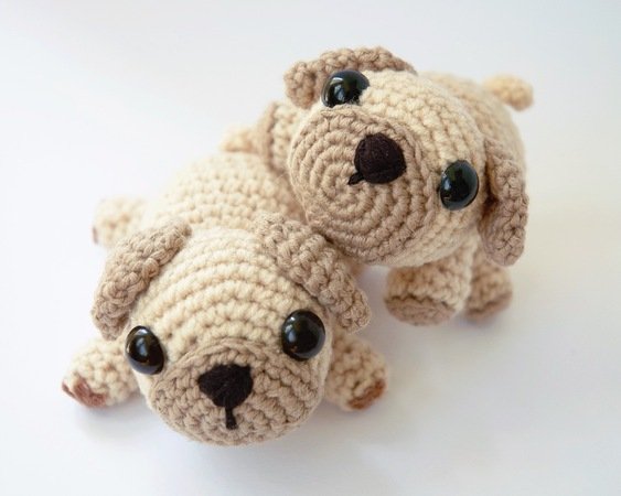 Ping and Pong the Pug Puppies Crochet pattern