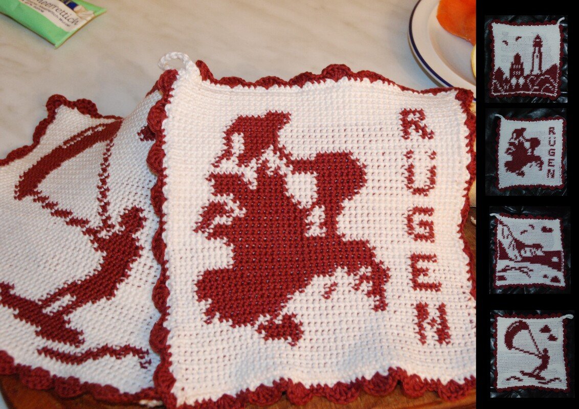 Häkelanleitung Doubleface-Topflappen Maritim 3 - Rügen