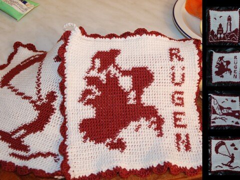 Häkelanleitung Doubleface-Topflappen Maritim 3 - Rügen