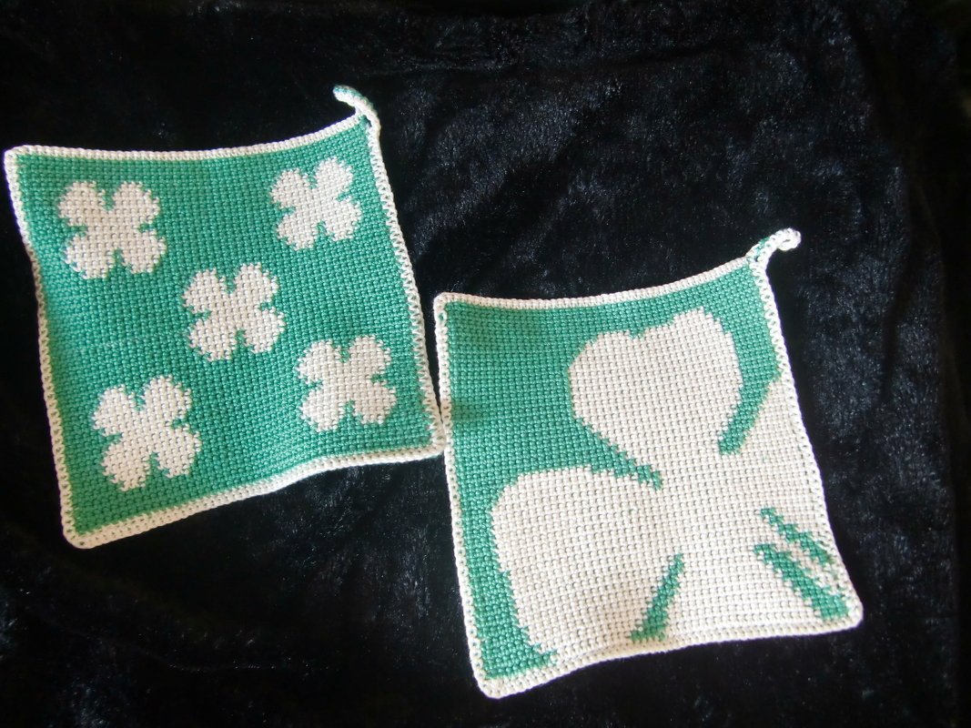 Tutorial doubleface potholders „lucky clover“ - Image 3