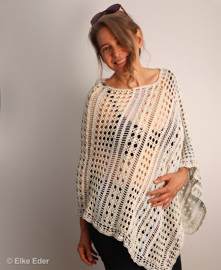 Crochet Pattern Poncho "Symphonia" - Mixed Stitch Design, Bridal Cover Up
