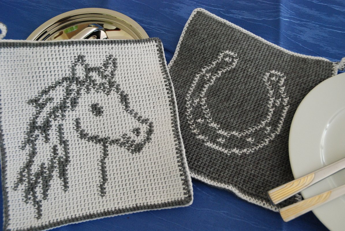 Tutorial doubleface potholders „Horse“