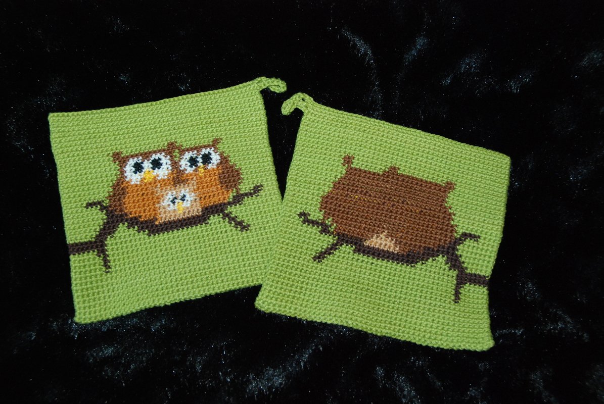 Tutorial doubleface potholders „Owls“ - Image 3