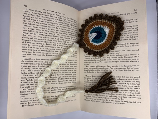 Crochet pattern - 3-in-1 bookmarks: peacock feather, rose and sunflower