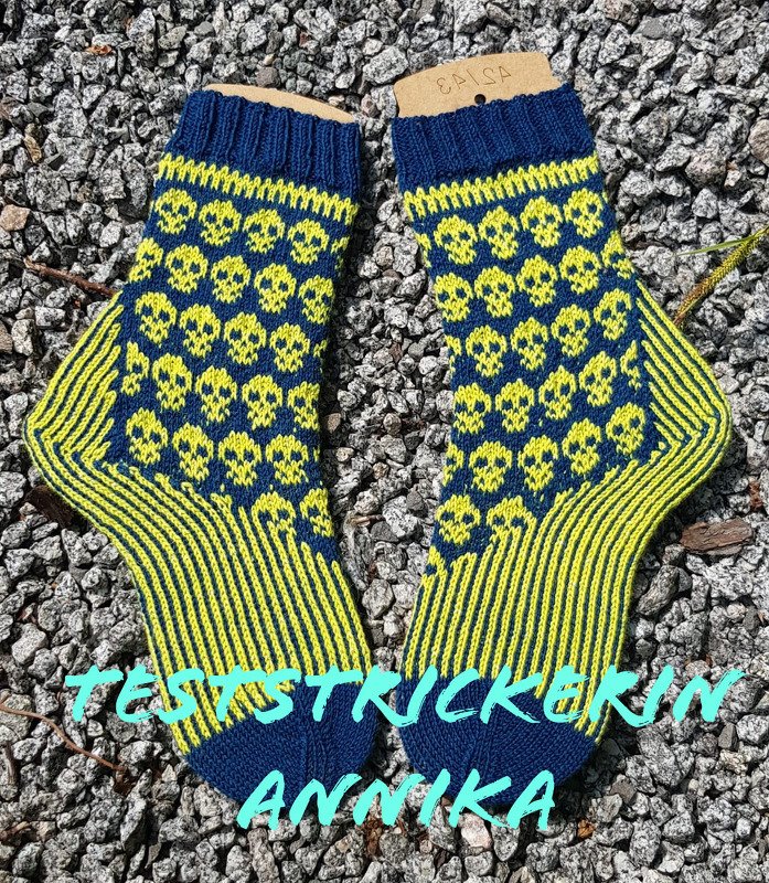 Anleitung Socke Dia de los Muertos