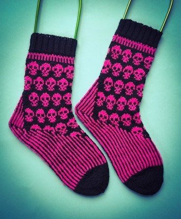 Anleitung Socke Dia de los Muertos
