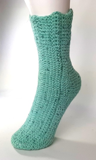 "Die Häkelsocken", No4, Toe-Up, wie gestrickt, Gr-34-45