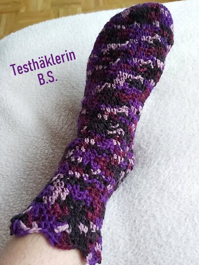 "Die Häkelsocken", No4, Toe-Up, wie gestrickt, Gr-34-45