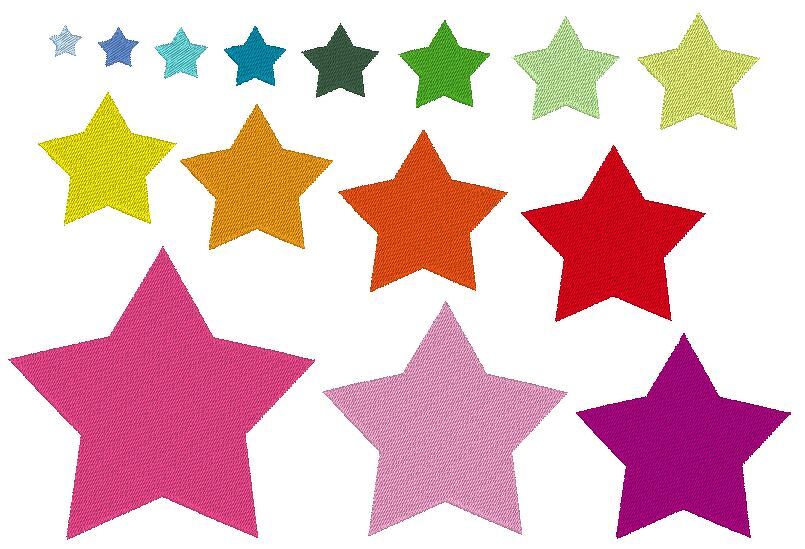 Stickdatei Sternchen in 20 Größen