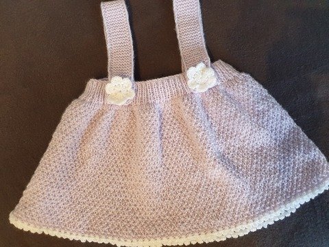 Strickanleitung Baby Röckchen mit Trägern Größe 80/86!