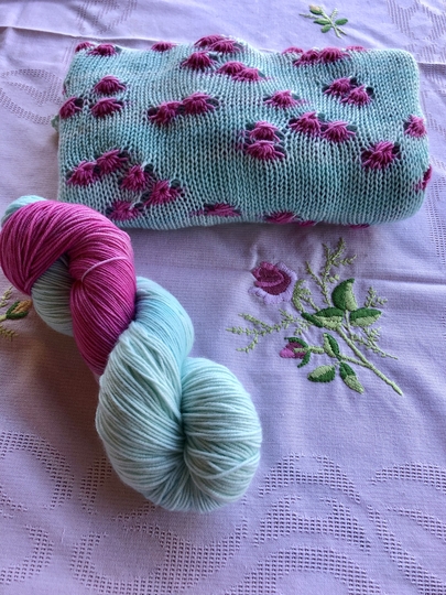 Anleitung Tuchmuster Blütenbüschel