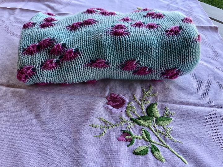 Anleitung Tuchmuster Blütenbüschel