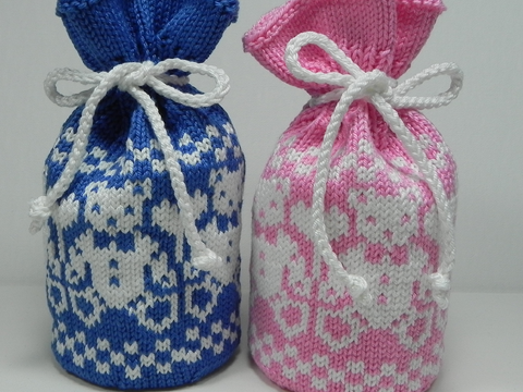 Geschenkbeutel Teddybär Strickanleitung
