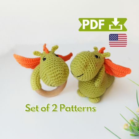 Crochet dragon, set of 2 patterns
