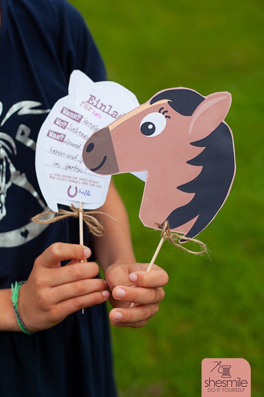 Einladungskarte "Pferdekopf" (Bastelanleitung und Druckvorlage) - Bild 2