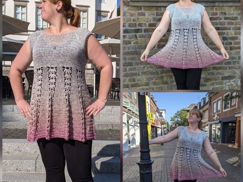 Julia - Shirt/Tunika/ Kleid häkeln im RVO alle Damengrößen