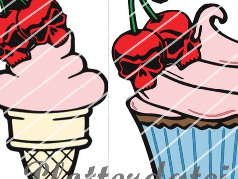 Plotterdatei Cherryskulls