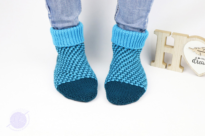 Haussocken "Casual" (bequeme Ferse, zweifarbig), Gr. 34-43