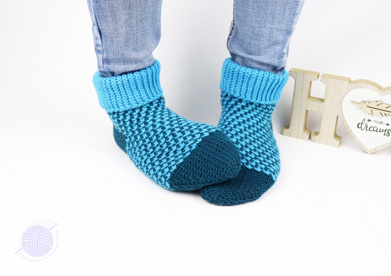 Haussocken "Casual" (bequeme Ferse, zweifarbig), Gr. 34-43