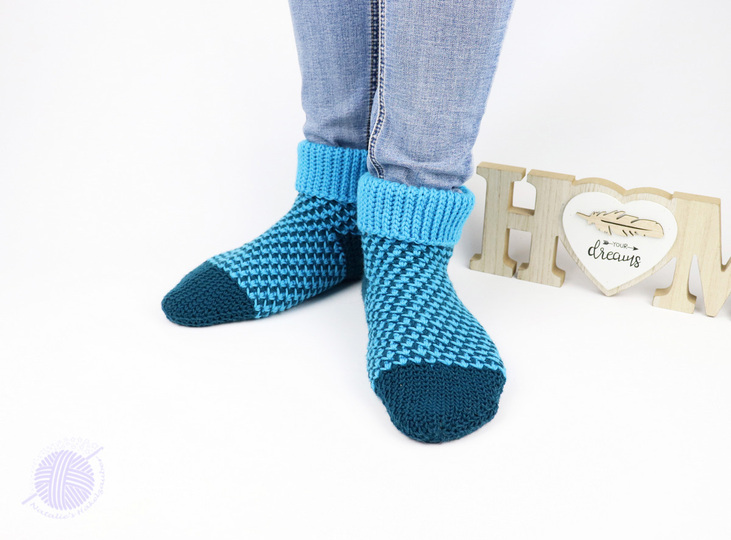 Haussocken "Casual" (bequeme Ferse, zweifarbig), Gr. 34-43