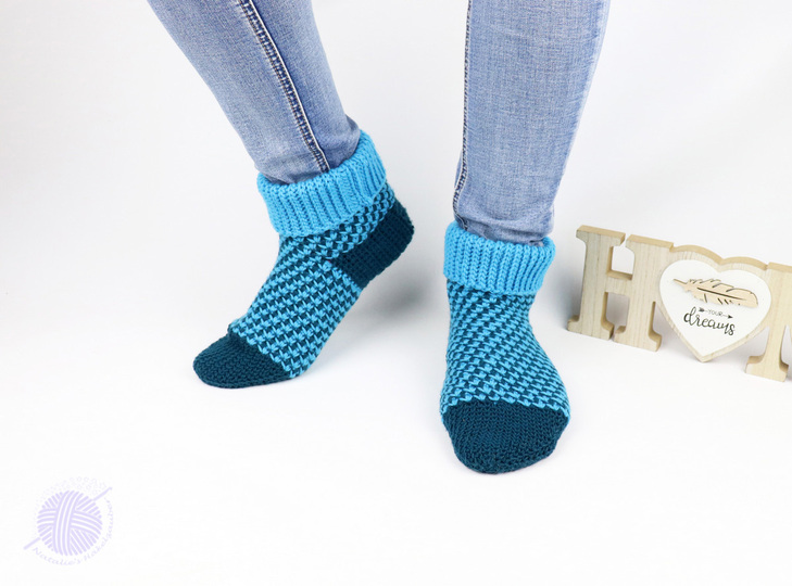 House socks “Casual”  (knitted look, comfortable heel), sizes: 34-43