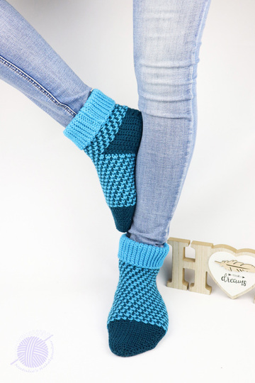 House socks “Casual”  (knitted look, comfortable heel), sizes: 34-43