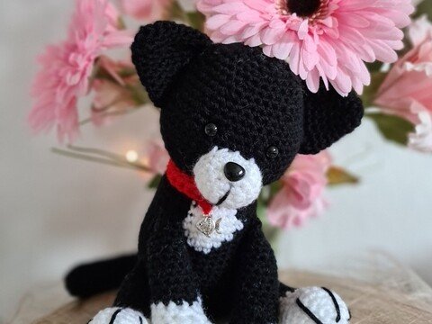 Häkelanleitung Kater Milo mit Halsband