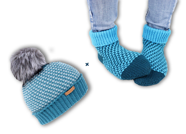 2 in 1 PDF set: hat & socks “Casual”, all sizes