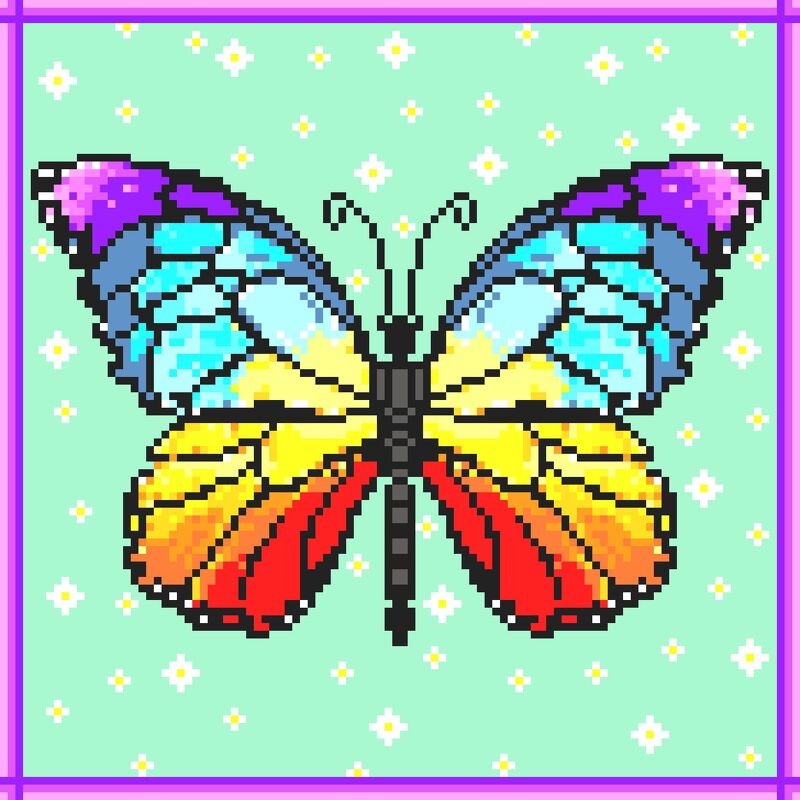 Häkelmuster * RegenBogen SCHMETTERLING * Grafik für FM Decke - Bild 2