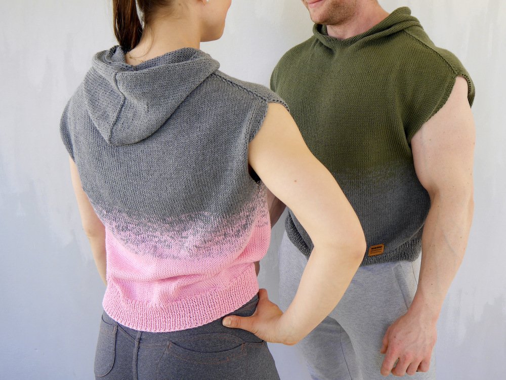 Knitted Hoody ALEX - sleeveless - unisex - No.249E - Image 7