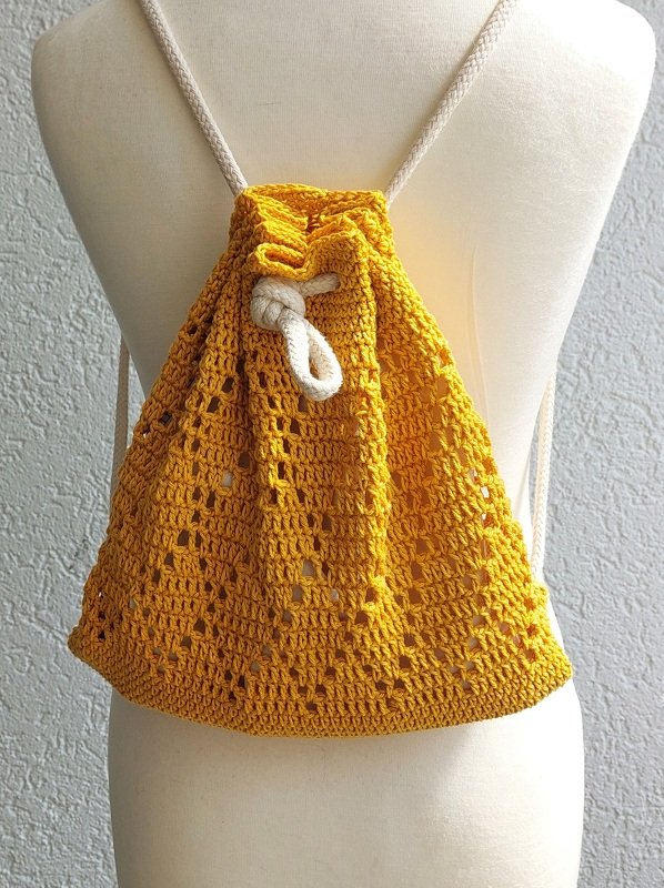 Rucksack, Sportbeutel, "To Go", häkeln - Bild 6