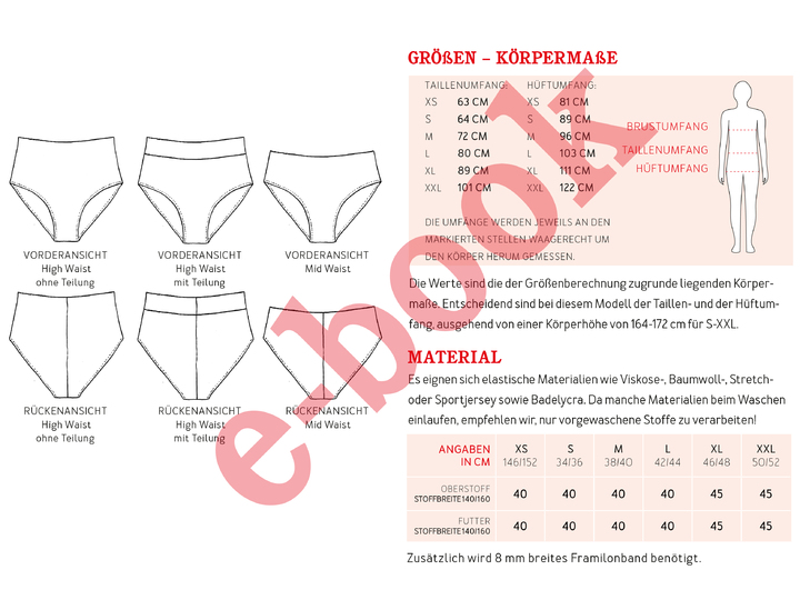 FRAU APRIL • High und Mid Waist Pant oder Bikinihose, e-book