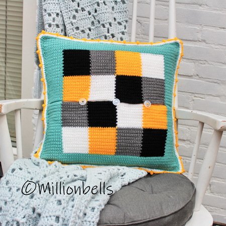 Pillow Cover Classic Camper Van Bus Tapestry Crochet