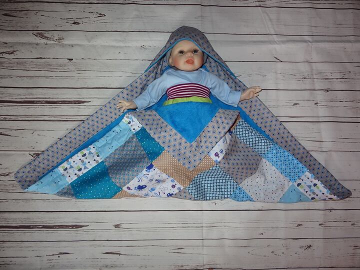 Baby Kapuzendecke nähen E-Book Decke für Babys