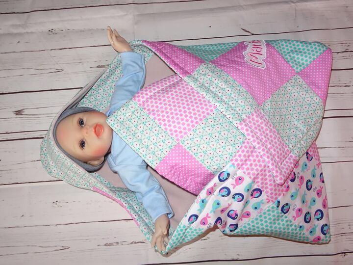 Baby Kapuzendecke nähen E-Book Decke für Babys